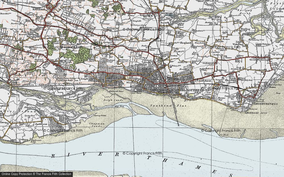 Old Map of Westcliff-on-Sea, 1921 in 1921