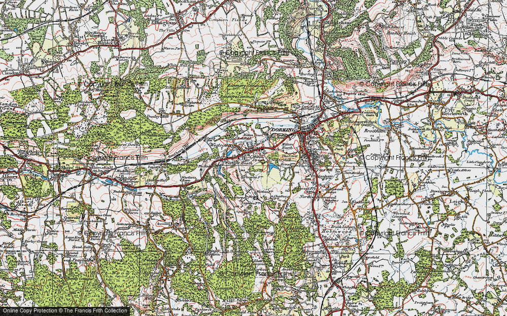 Old Map of Historic Map covering Westcott Heath in 1920