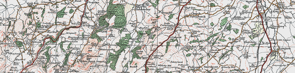 Old map of Brook Coppice in 1921