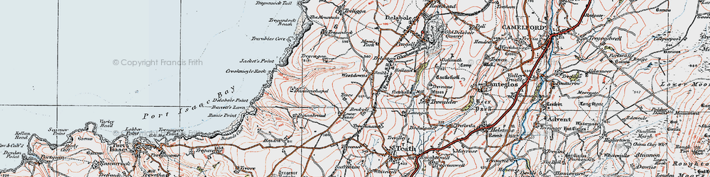 Old map of Westdowns in 1919