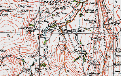 Old map of Stocking Ho in 1925
