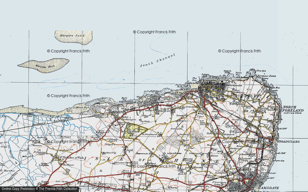 Old Map of Westgate on Sea, 1920 in 1920