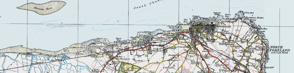 Old map of Westgate on Sea in 1920