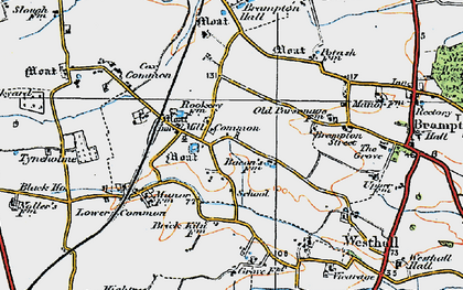 Old map of Westhall in 1921