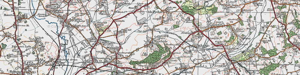 Old map of Westhide in 1920