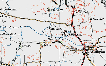 Old map of Whitehill in 1924