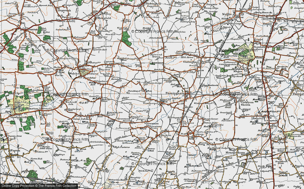 Old Map of Westhorpe, 1920 in 1920