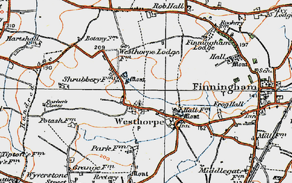 Old map of Westhorpe in 1920