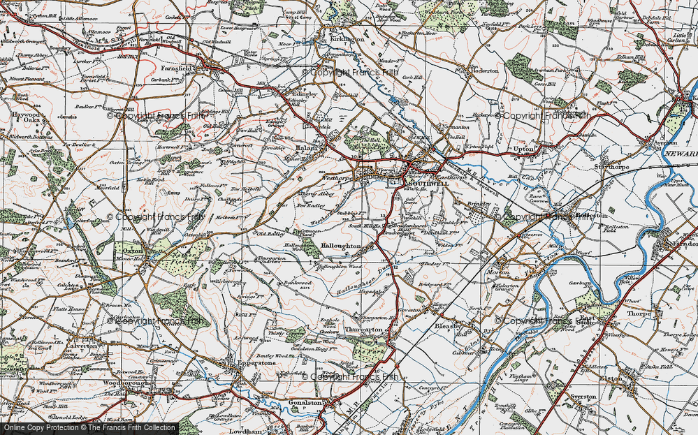 Old Map of Historic Map covering Brackenhurst in 1921