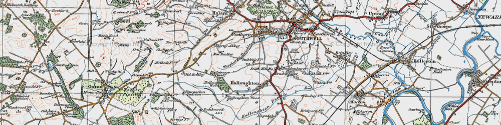 Old map of Westhorpe Dumble in 1921