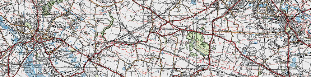 Old map of Westhoughton in 1924