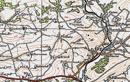 Old map of Langbrook in 1919