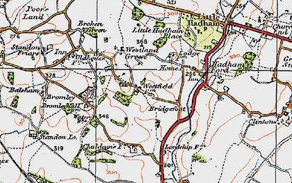 Old map of Westland Green in 1919
