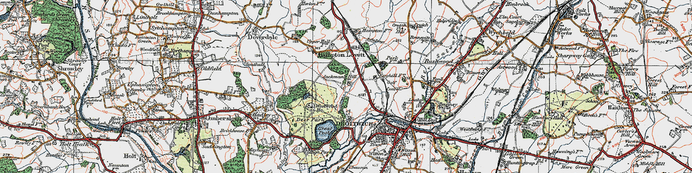 Old map of Westlands in 1920