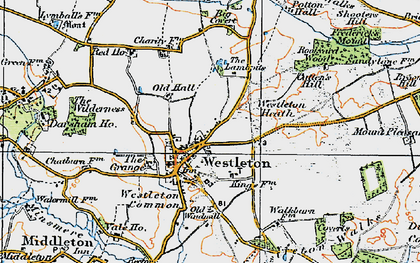 Old map of Westleton in 1921
