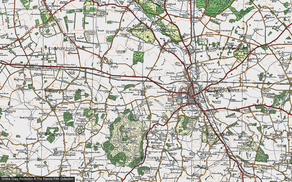 Old Map of Westley, 1921 in 1921