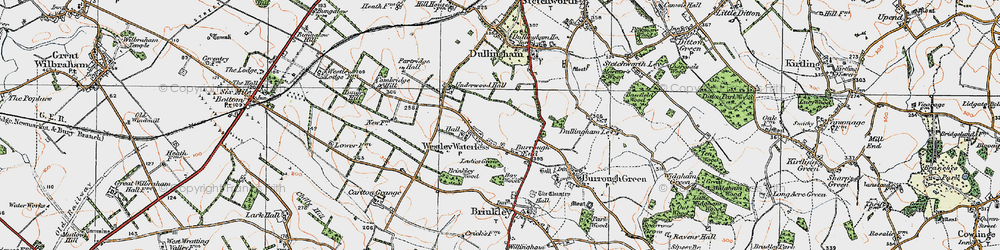 Old map of Westley Waterless in 1920