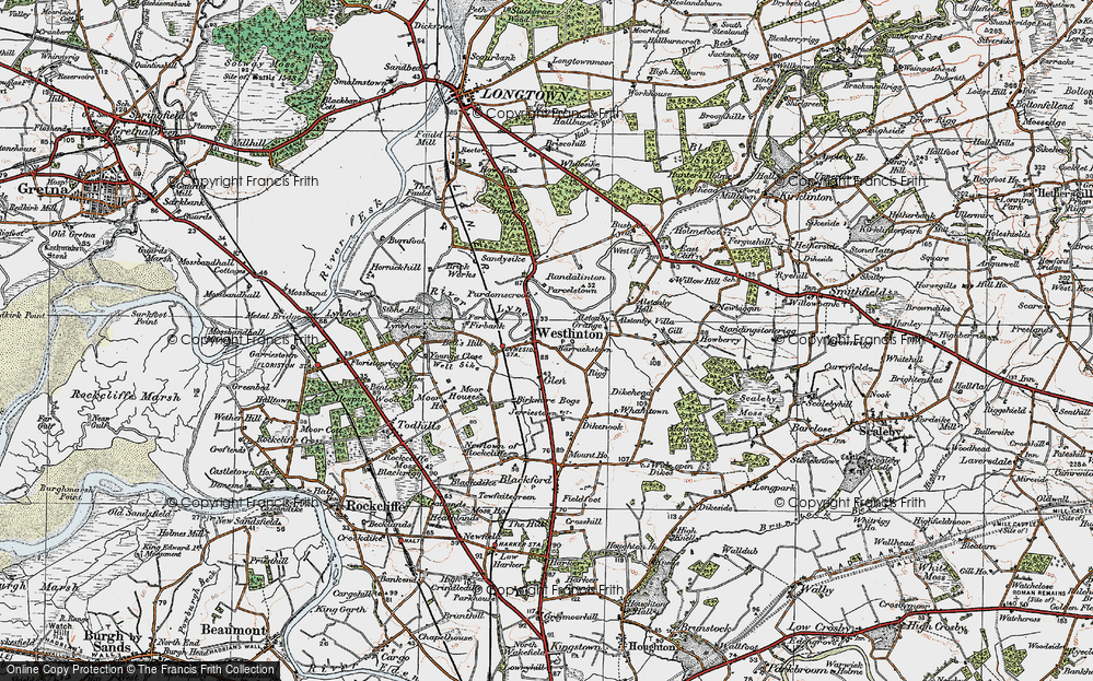 Old Map of Historic Map covering Alstonby Grange in 1925
