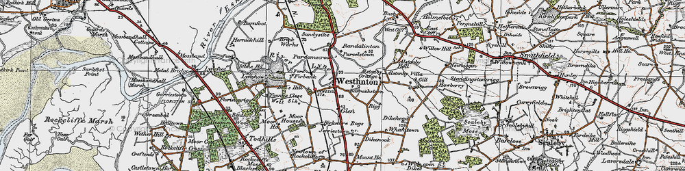 Old map of Westlinton in 1925