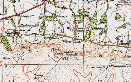 Old map of Westmeston in 1920