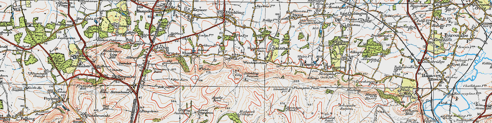 Old map of Westmeston in 1920