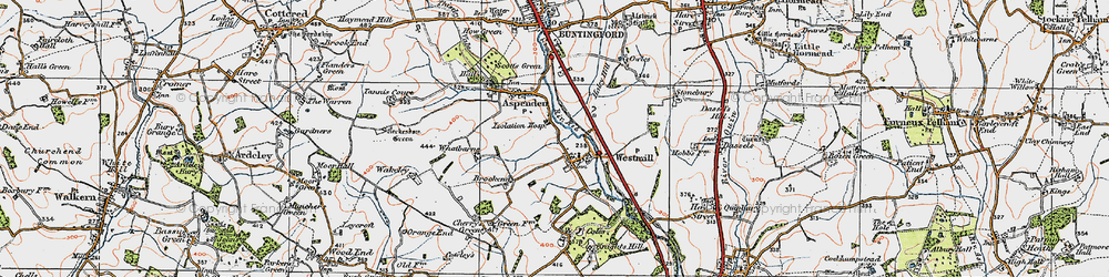 Old map of Westmill in 1919