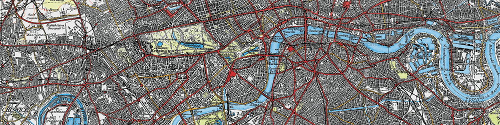 Old map of Buckingham Palace in 1920