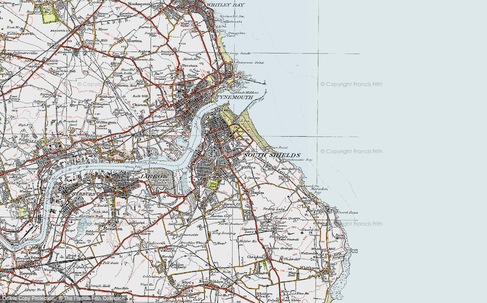 Old Map of Westoe, 1925 in 1925
