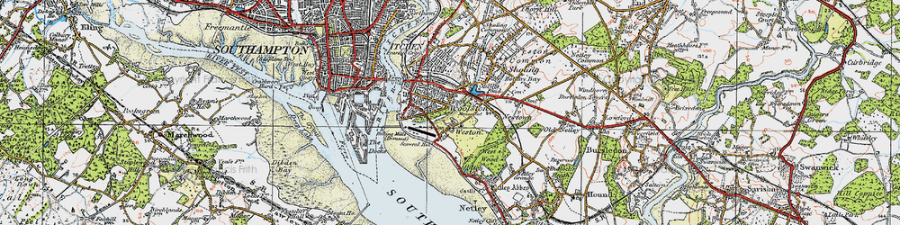 Old map of Weston in 1919