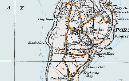 Old map of West Weare in 1919