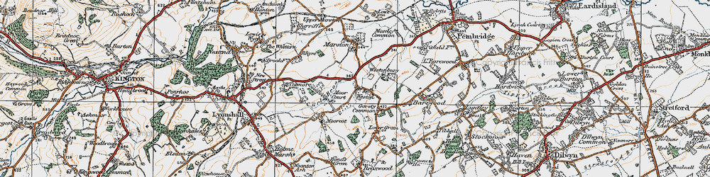 Old map of Yeld, The in 1920