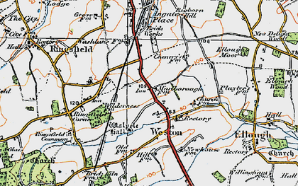 Old map of Weston in 1921