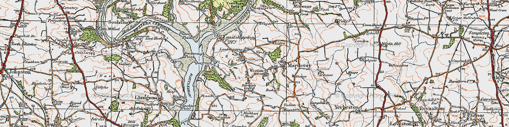Old map of Burnett's Hill in 1922