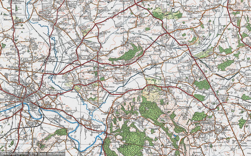 Old Map of Weston Beggard, 1920 in 1920