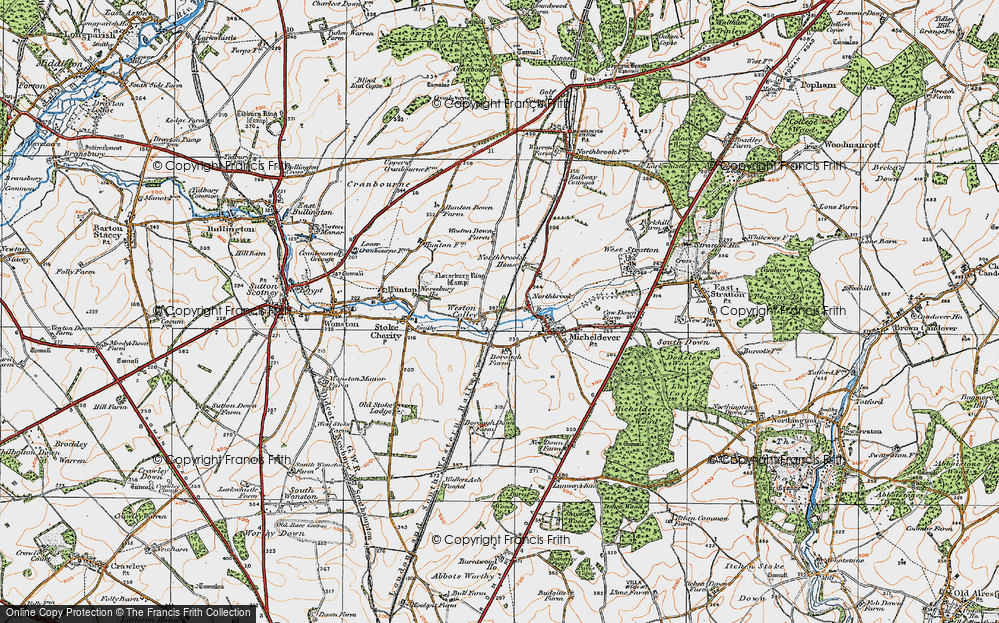 Old Map of Historic Map covering Bazeley Copse in 1919