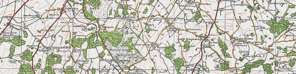 Old map of Weston Corbett in 1919