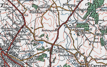 Old map of Weston Coyney in 1921