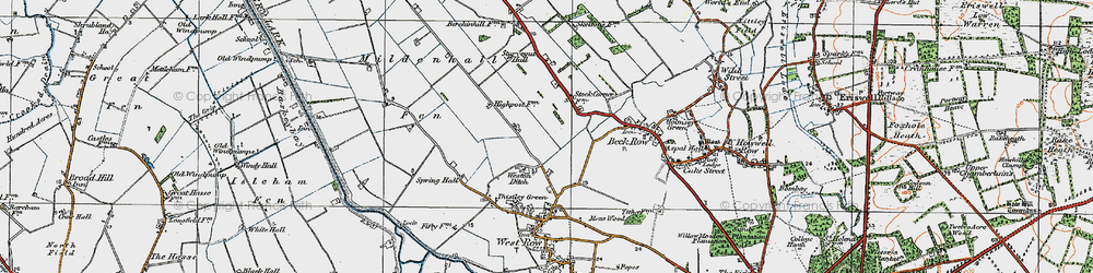 Old map of Weston Ditch in 1920