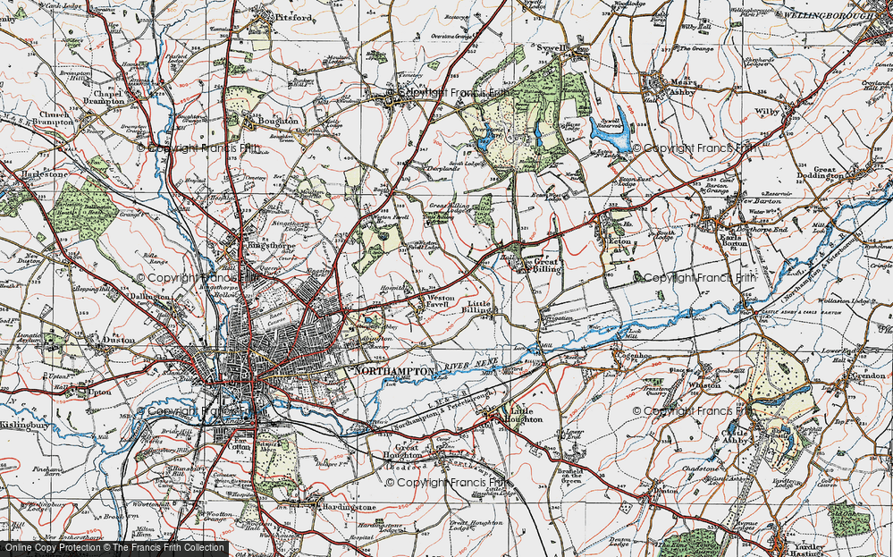 Old Map of Weston Favell, 1919 in 1919