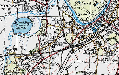 Old map of Weston Green in 1920