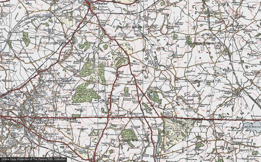 Old Map of Weston Heath, 1921 in 1921