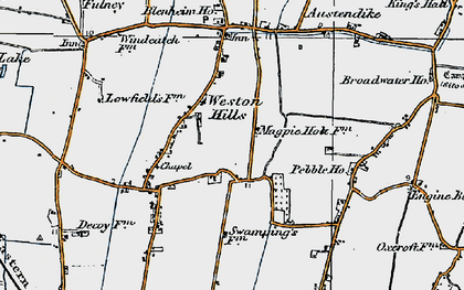 Old map of Weston Hills in 1922