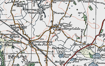 Old map of Weston Lullingfields in 1921