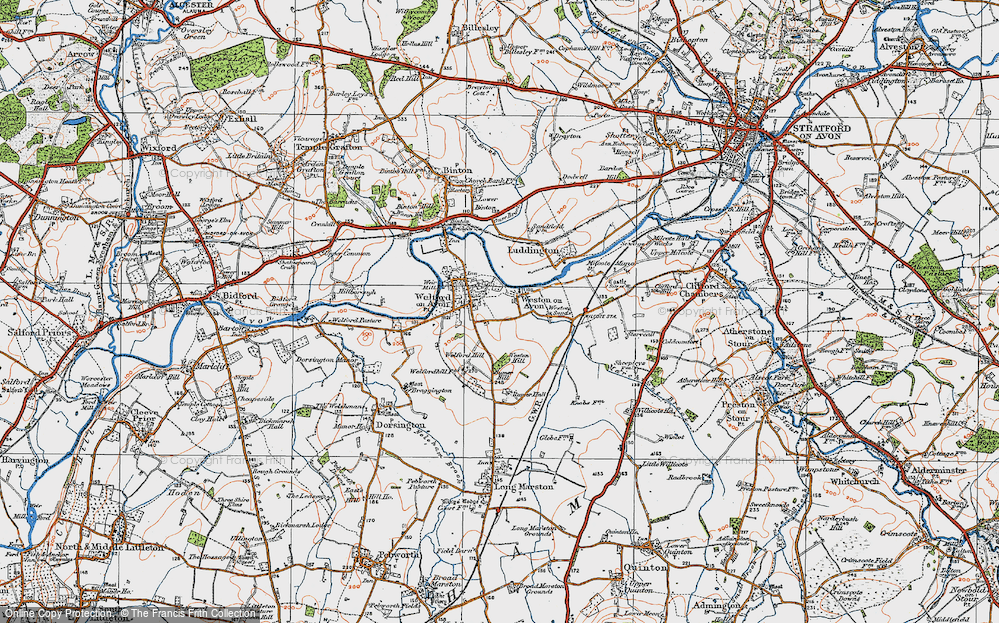 Old Map of Weston-on-Avon, 1919 in 1919