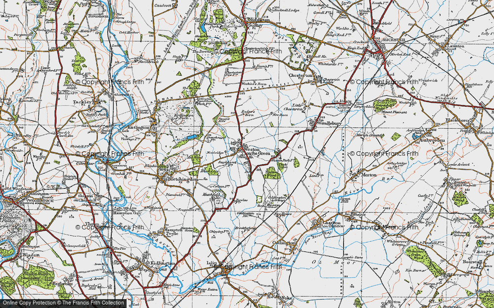 Old Map of Historic Map covering Weston Wood in 1919