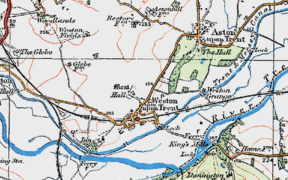 Old map of Weston-on-Trent in 1921