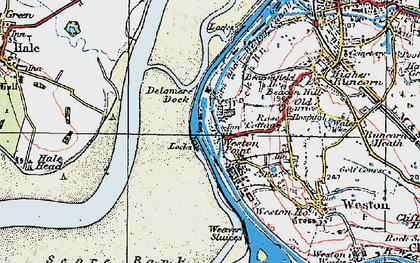 Old map of Weston Point in 1923