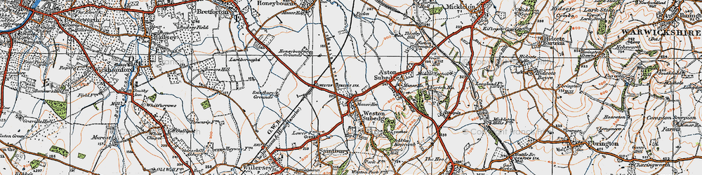Old map of Weston-sub-Edge in 1919