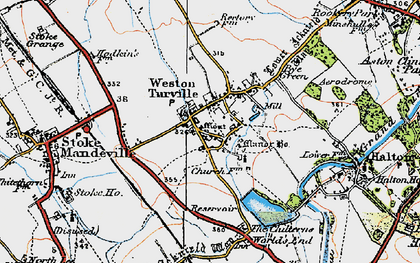 Old map of Weston Turville in 1919