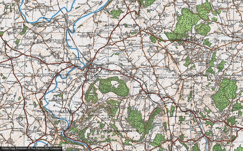 Old Map of Weston under Penyard, 1919 in 1919